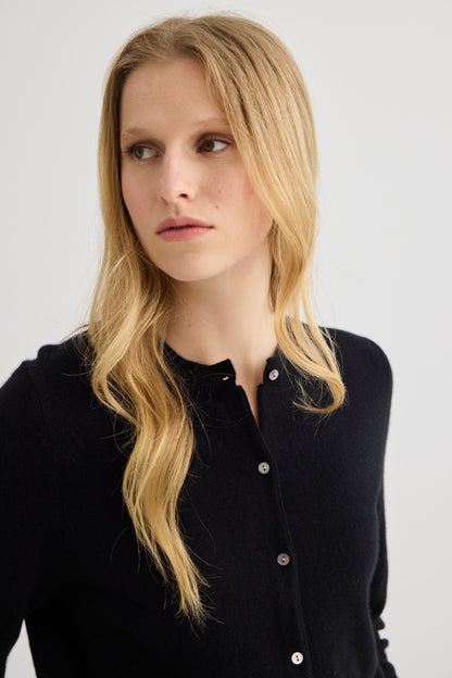 Laing | Cashmere Crewneck Cardigan - Black