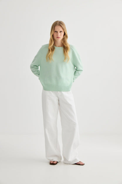 Laing | Cashmere Oversized Crewneck - Mint