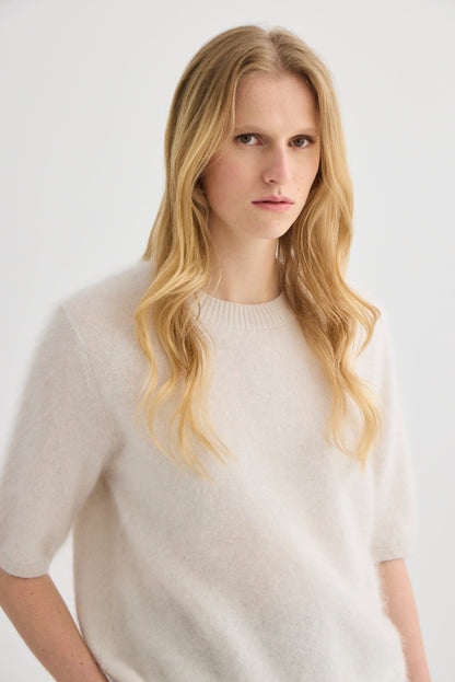 Laing | Brushed Cashmere T.Shirt - Oyster