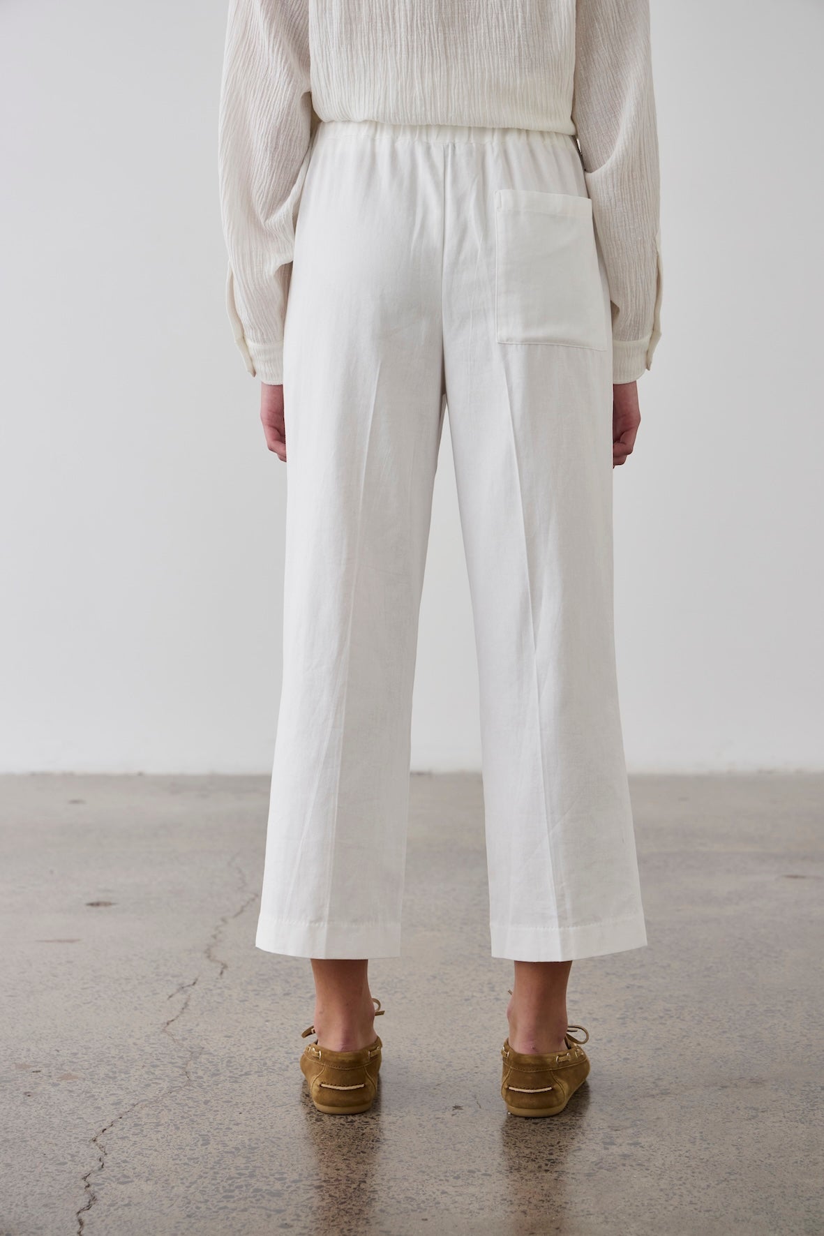 Laing | Cropped Wide Leg Pant - White