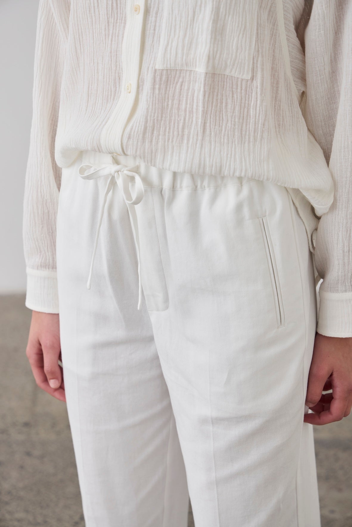 Laing | Cropped Wide Leg Pant - White