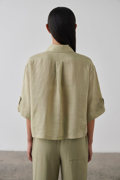 Laing | Cropped Tab Shirt - Fennel