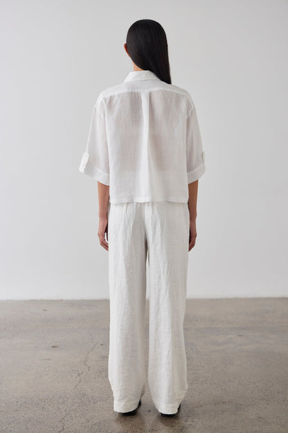 Laing | Tab Cuff Pant - White
