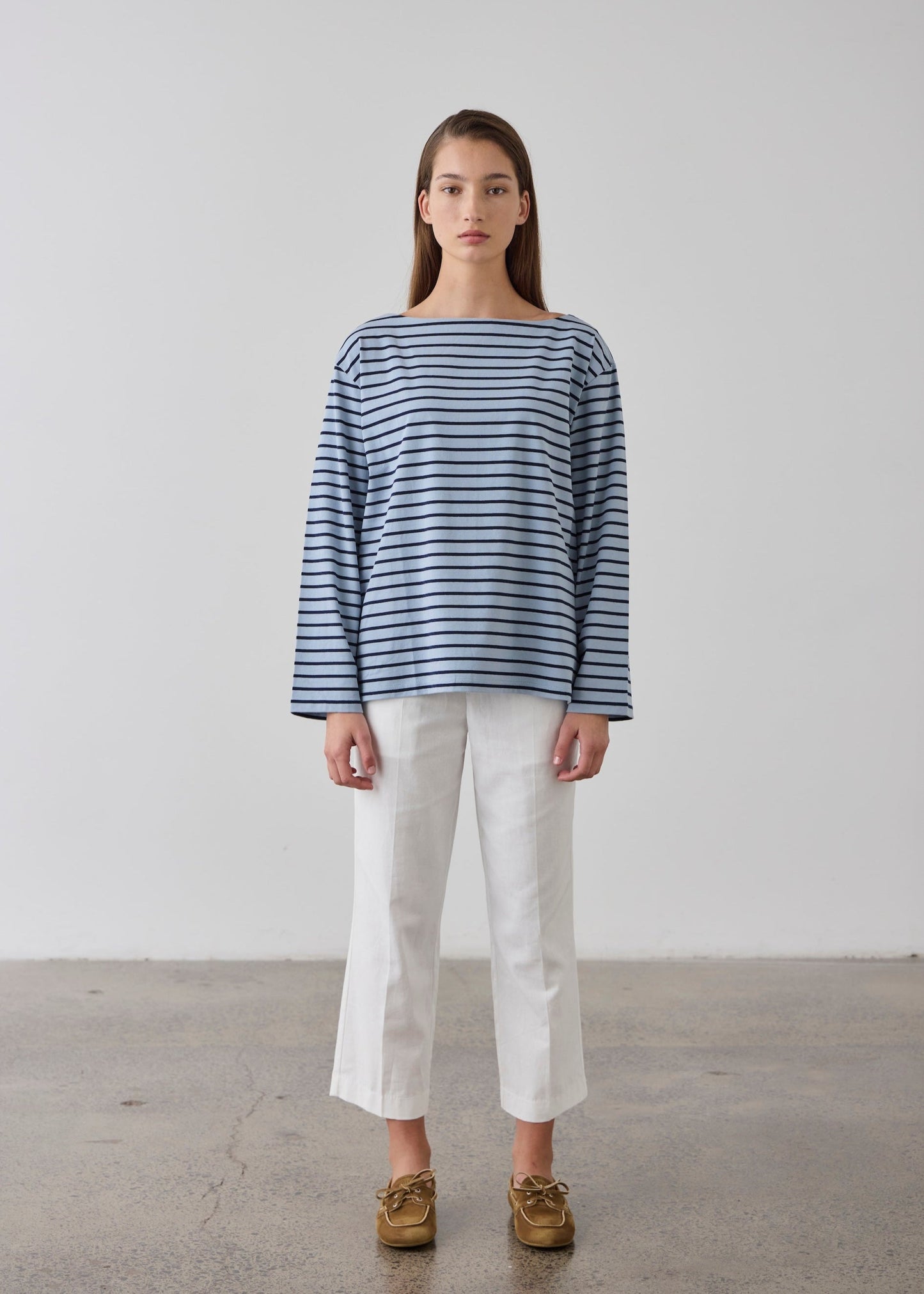 Laing | Striped Long Sleeve T.Shirt - Navy/Cadet Blue