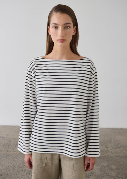 Laing | Striped Long Sleeve T.Shirt - Black/Ecru