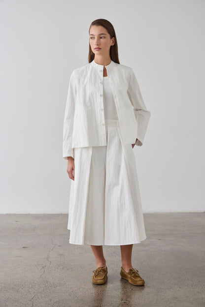 Laing | Mandarin Shirt Jacket - White