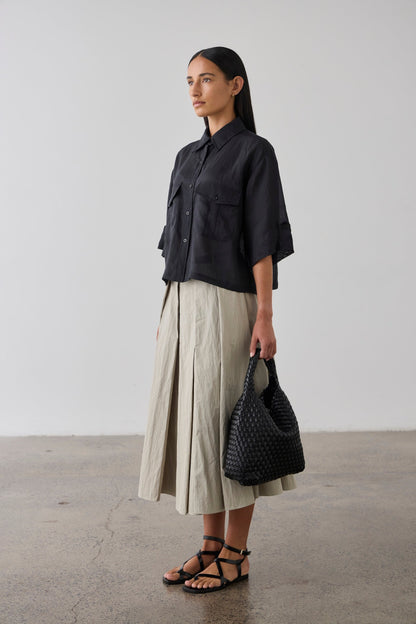 Laing | Full Pleated Skirt - Pale Sage