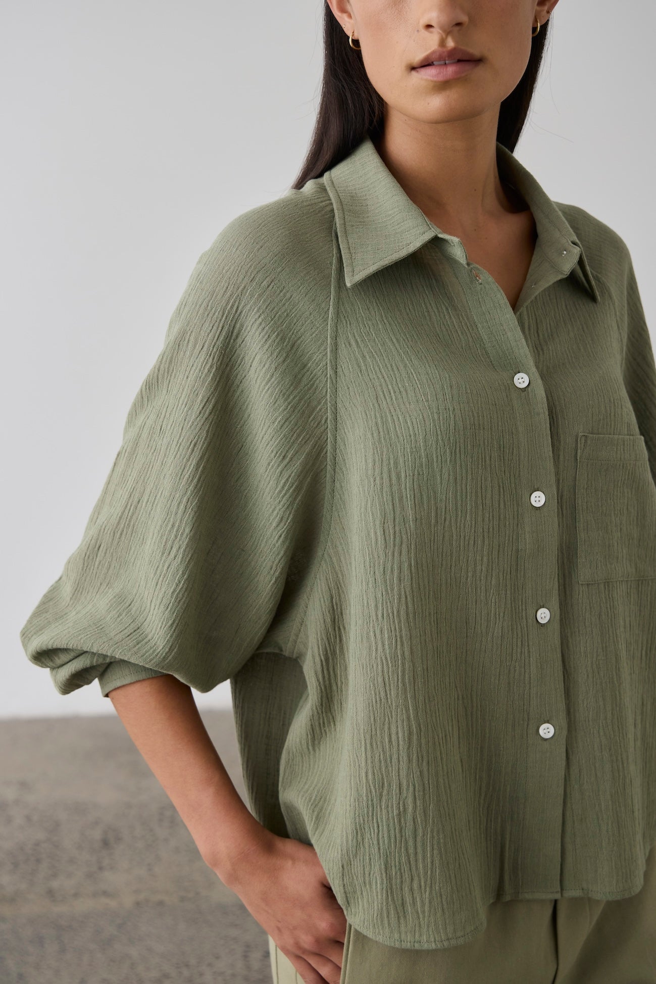 Laing | Raglan Sleeve Blouse - Olive