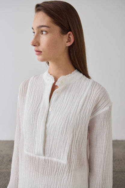 Laing | Relaxed Bib Front Shirt - White