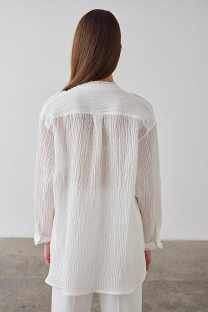 Laing | Relaxed Bib Front Shirt - White