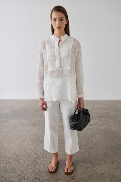 Laing | Relaxed Bib Front Shirt - White