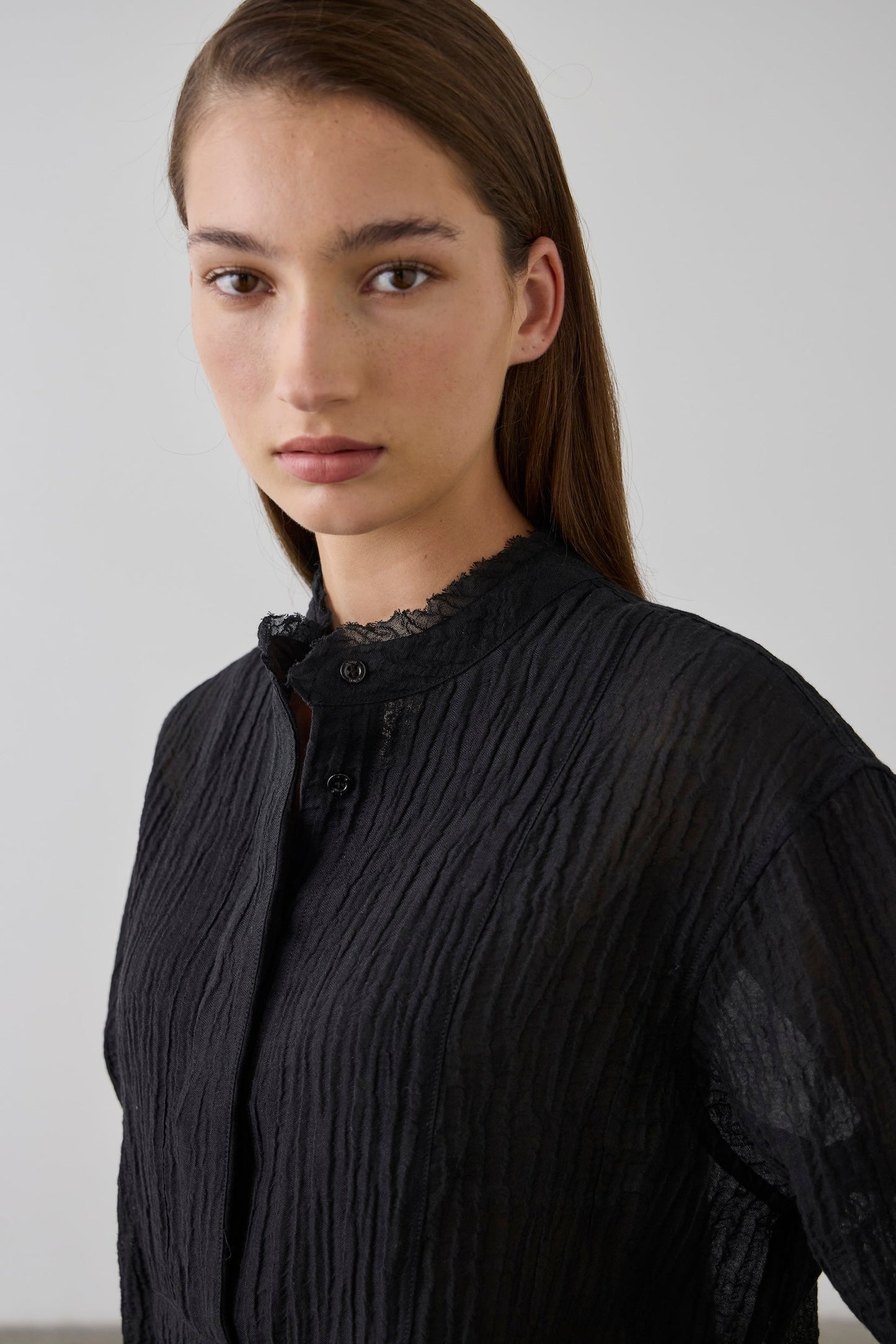 Laing | Relaxed Bib Front Shirt - Black