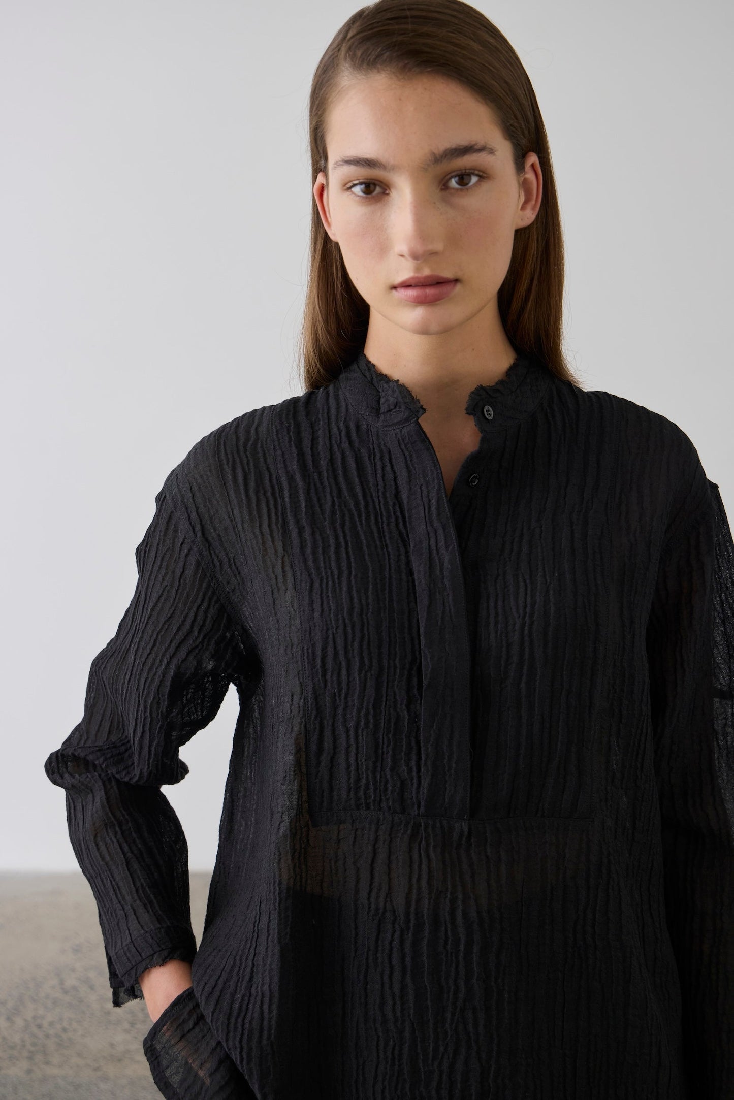 Laing | Relaxed Bib Front Shirt - Black