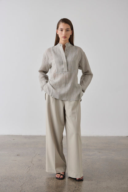 Laing | Relaxed Bib Front Shirt - Stone