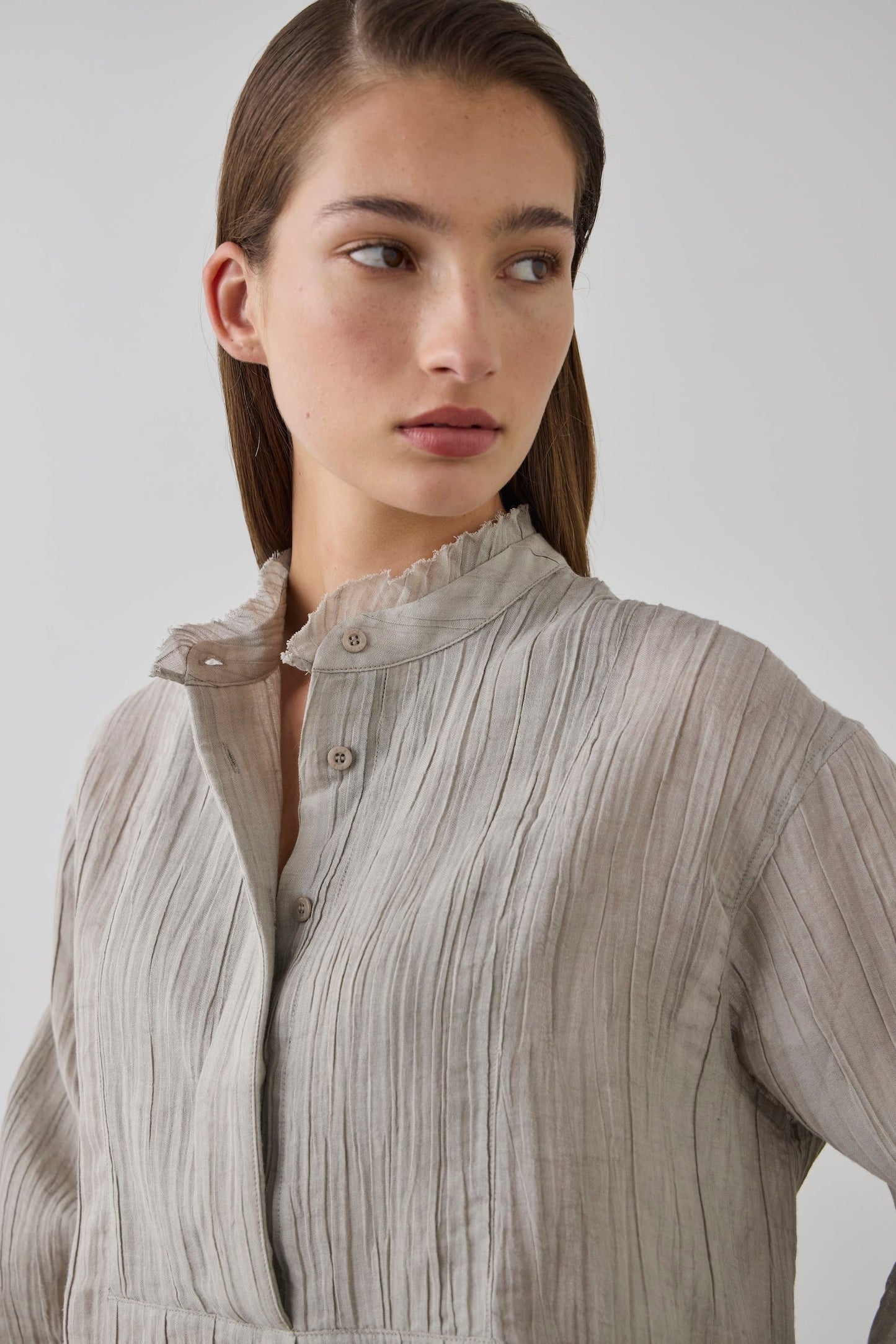 Laing | Relaxed Bib Front Shirt - Stone