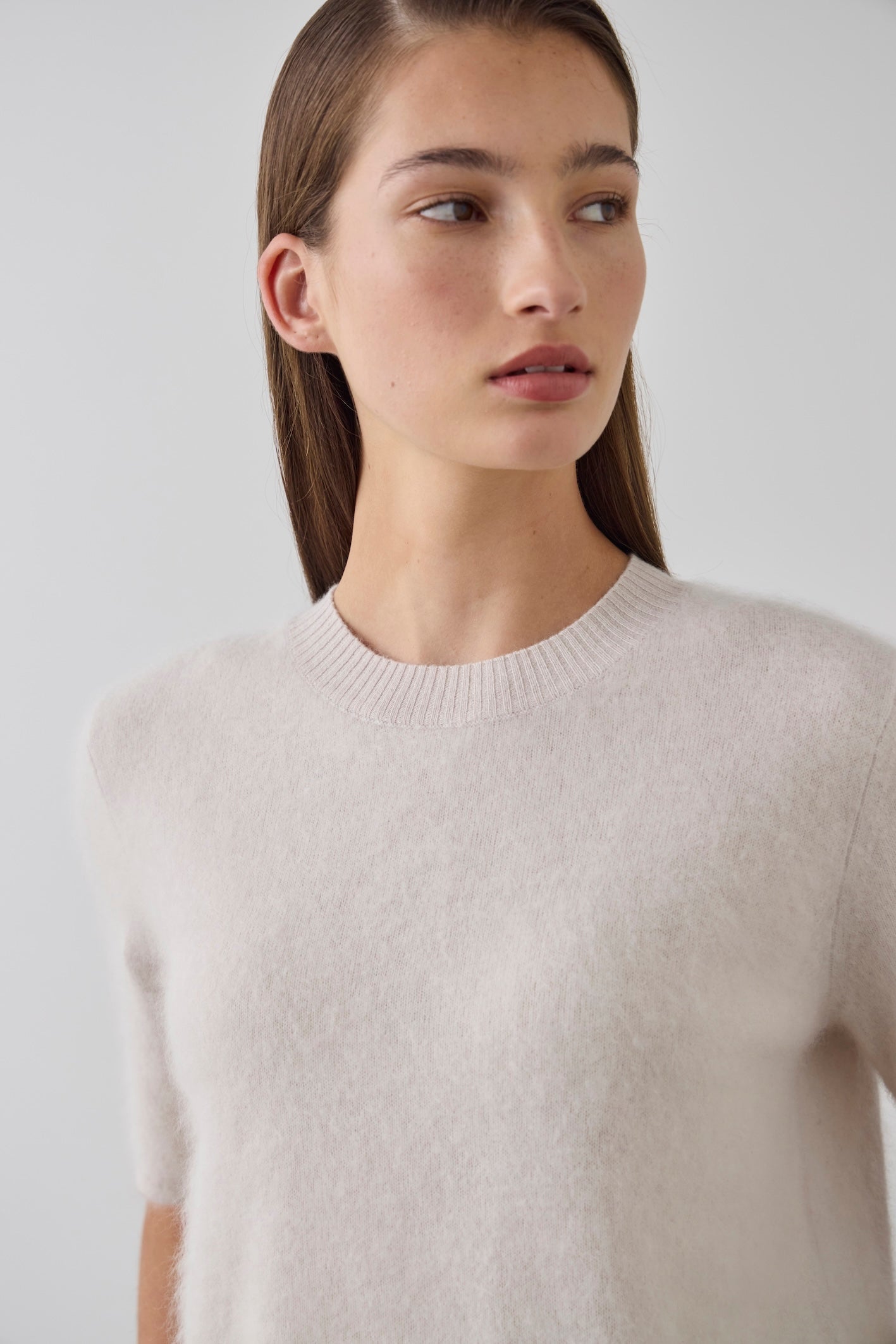 Laing | Brushed Cashmere Tee - Stone