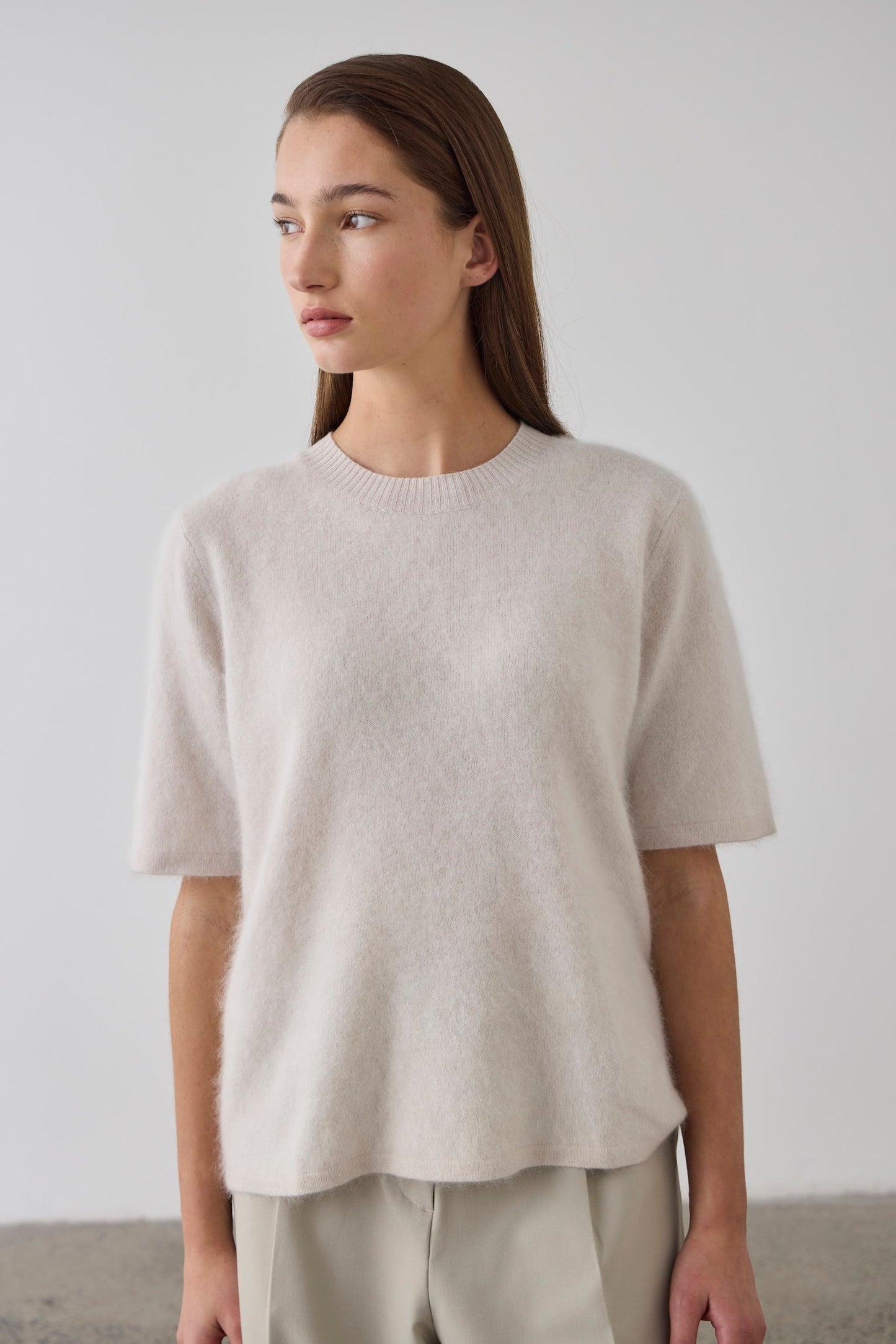Laing | Brushed Cashmere Tee - Stone