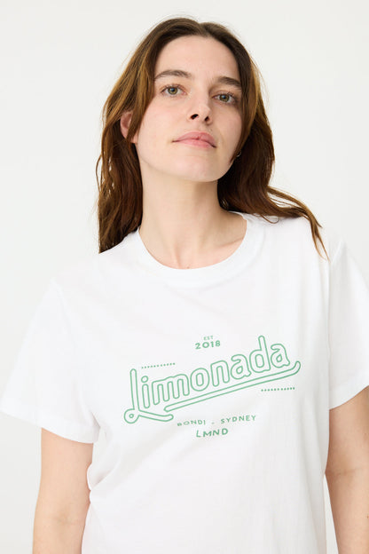 LMND | Limonada Tee - White/Evergreen