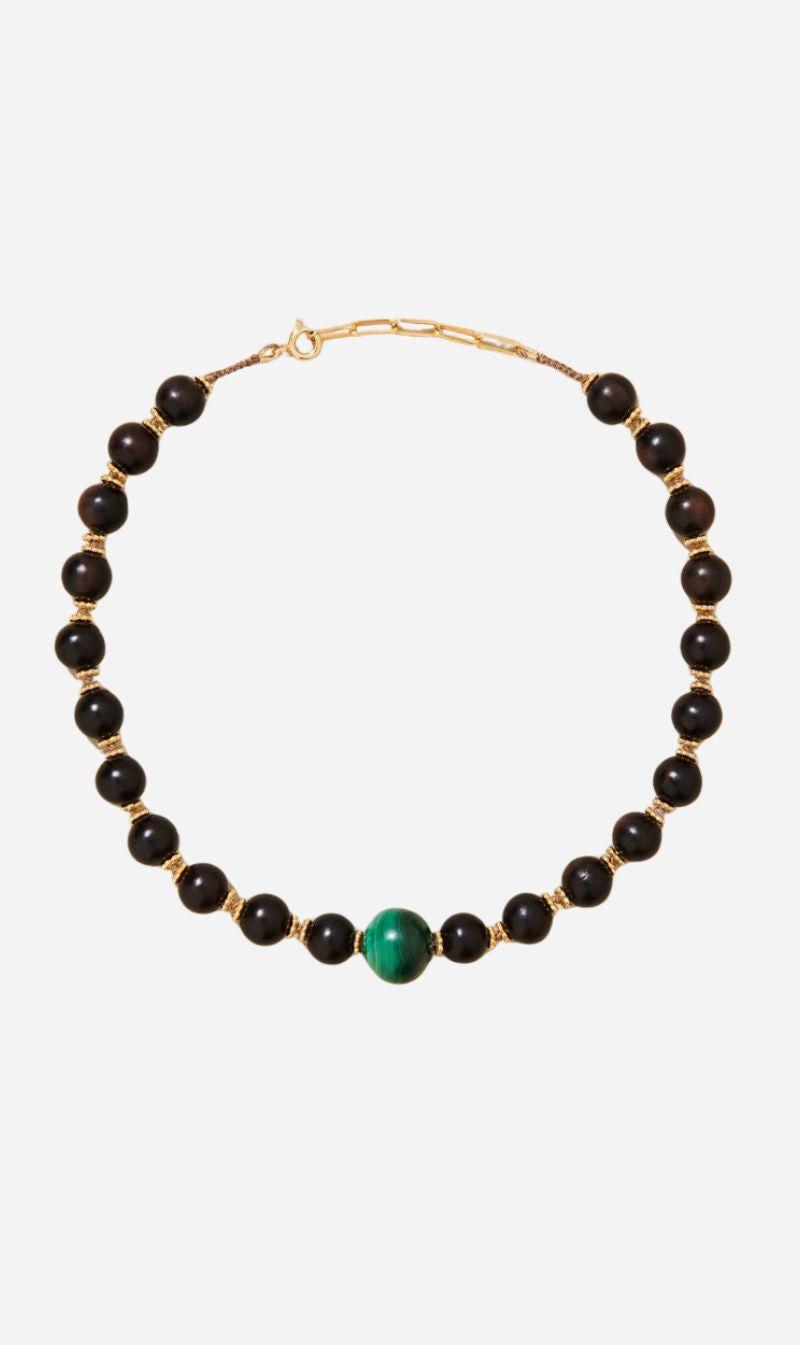 Tityaravy | Samhita Necklace - Malachite Wood
