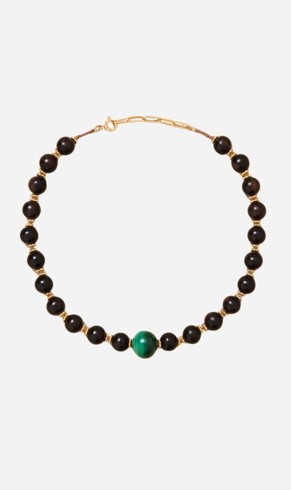 Tityaravy | Samhita Necklace - Malachite Wood