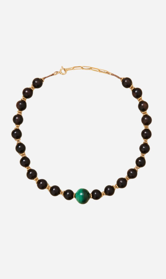 Tityaravy | Samhita Necklace - Malachite Wood