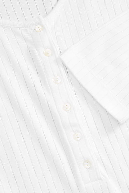 Skall Studio | Liv Henley Tee - Optic White