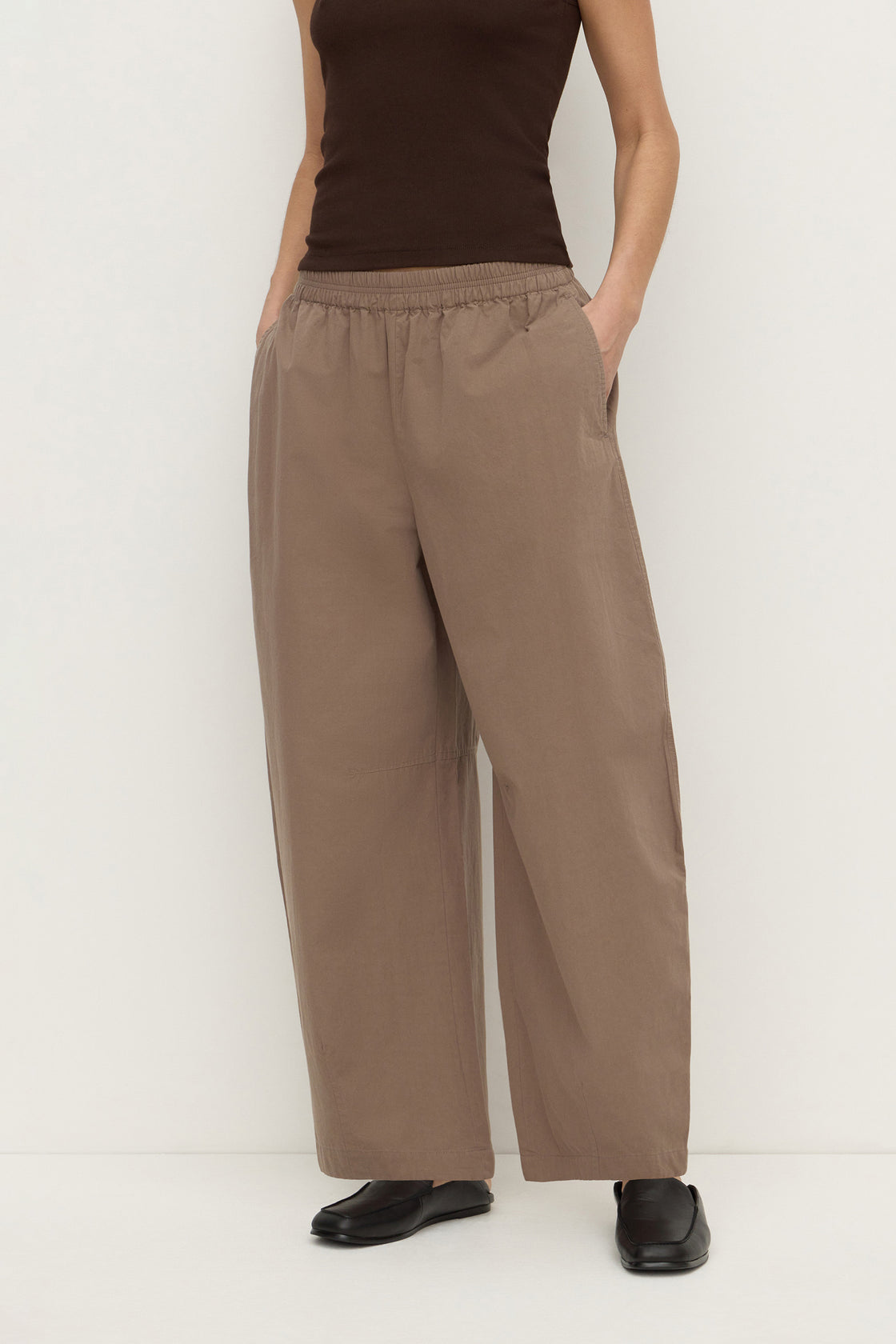 Assembly Label | Elaine Washed Cotton Pant - Dark Sand