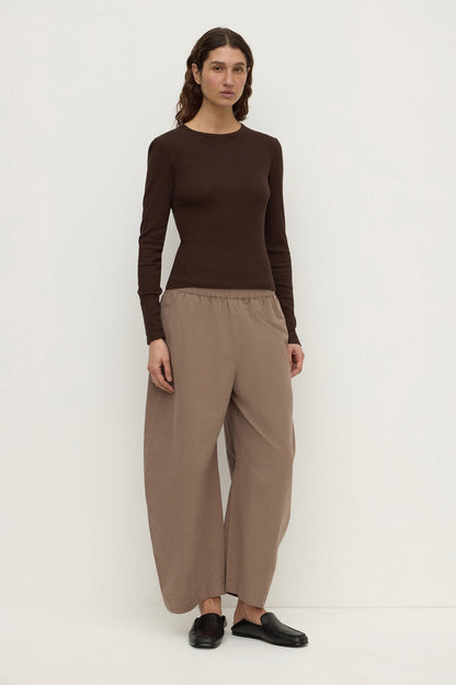 Assembly Label | Elaine Washed Cotton Pant - Dark Sand
