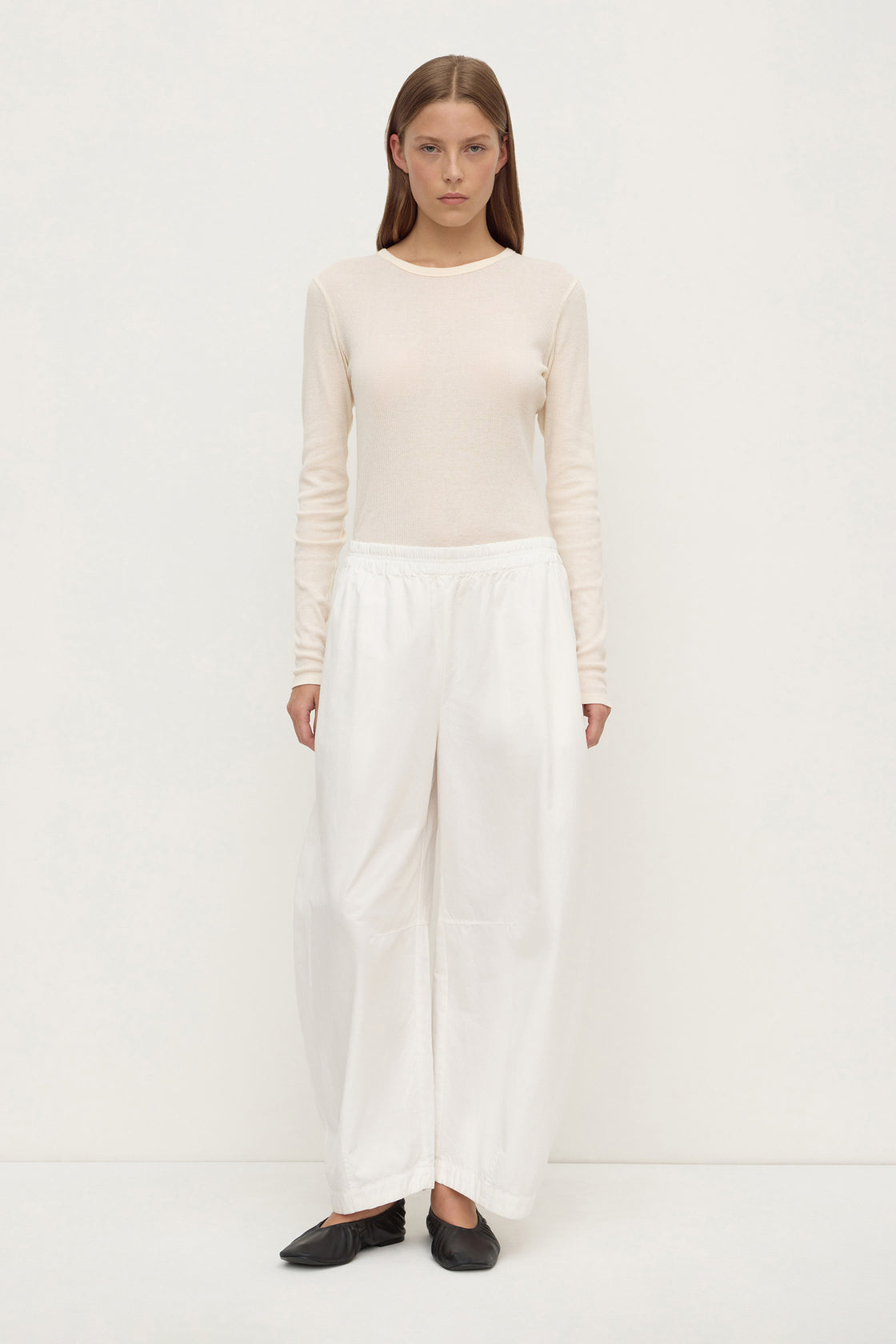 Assembly Label | Lola Barrel Pant - White
