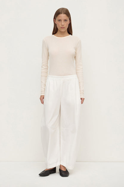 Assembly Label | Lola Barrel Pant - White