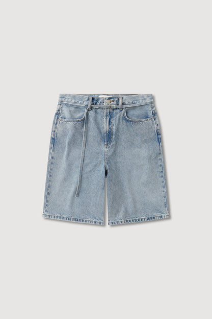 Assembly Label | Loose Fit Long Denim Short - Mid Stone Wash