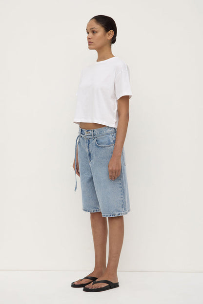 Assembly Label | Loose Fit Long Denim Short - Mid Stone Wash