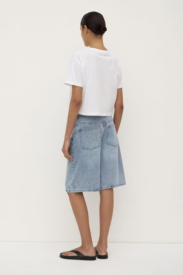 Assembly Label | Loose Fit Long Denim Short - Mid Stone Wash