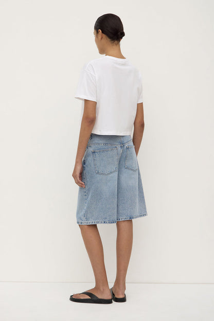 Assembly Label | Loose Fit Long Denim Short - Mid Stone Wash