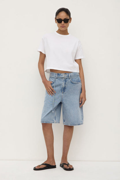 Assembly Label | Loose Fit Long Denim Short - Mid Stone Wash