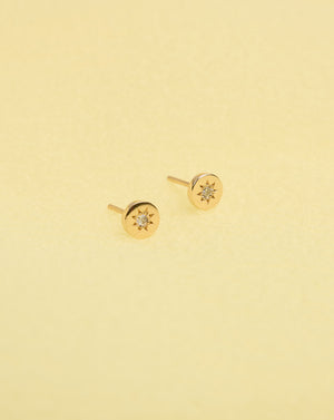 Meadowlark | Lulu Stud Earrings - Gold/White Diamond