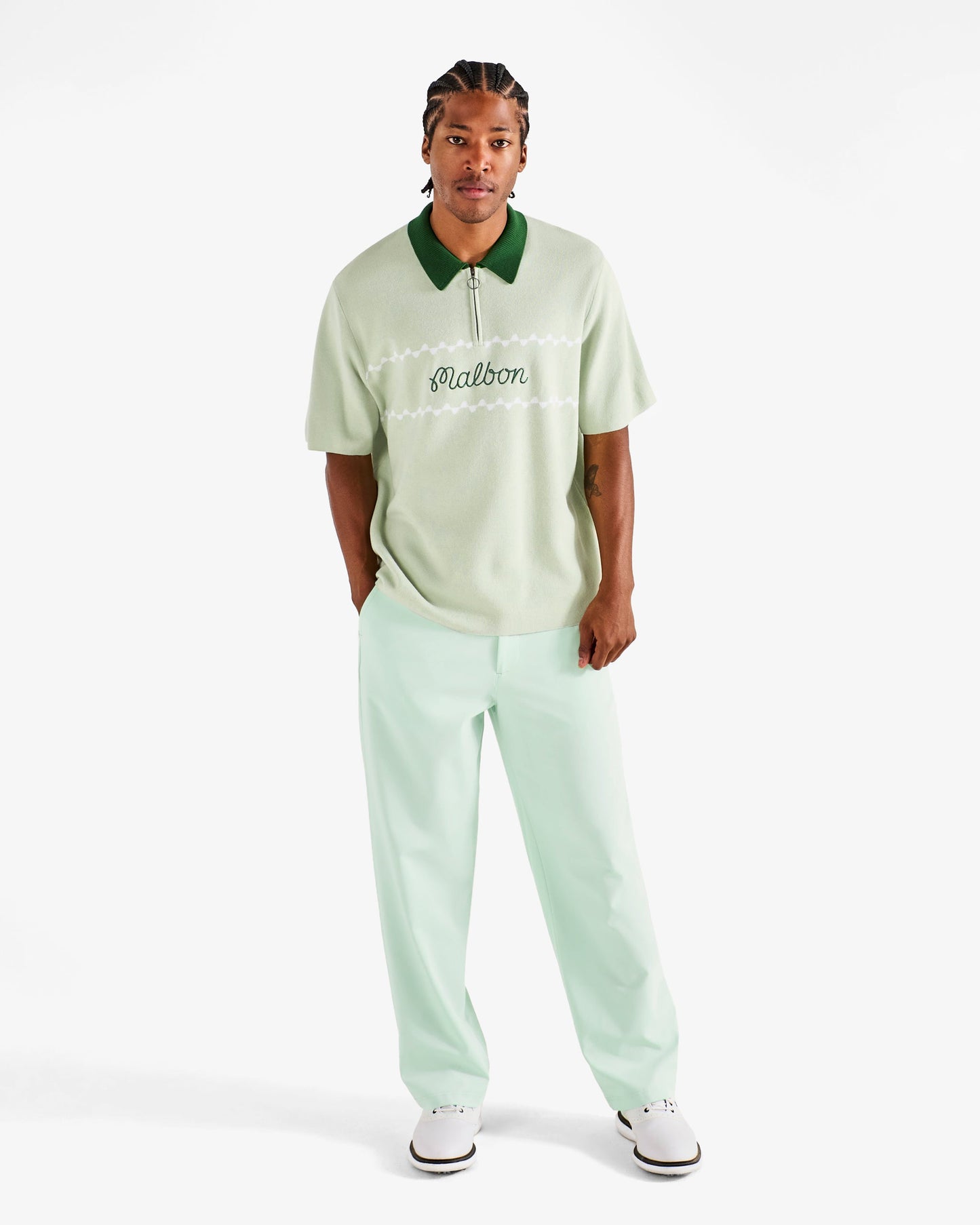 Malbon | Benny Sweater Polo - Green Tint