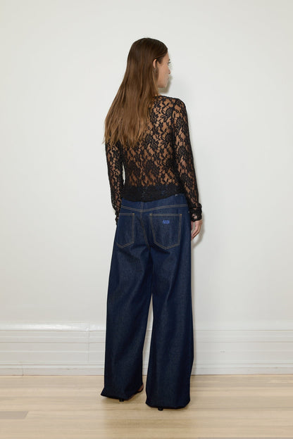 Maison Essentiele | Asymmetric Lace Top - Black