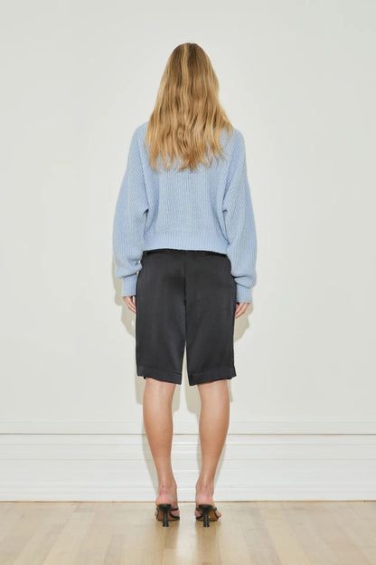 Maison Essentiele | Oversized Crew Neck Cardigan - Pale Blue