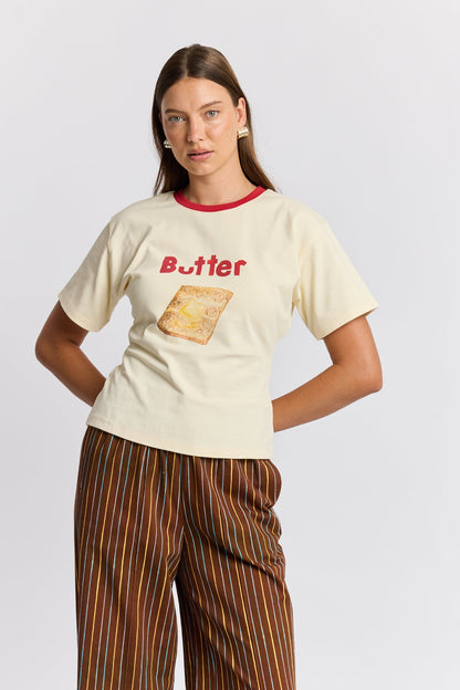 Maku The Label | Butter On Toast Fitted Tee - Butter
