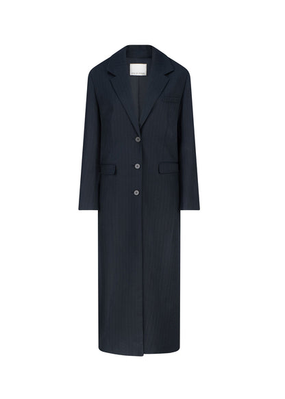 One Of Others | Margot Coat - Navy Pinstripe
