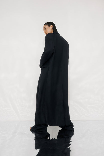 One Of Others | Margot Coat - Navy Pinstripe