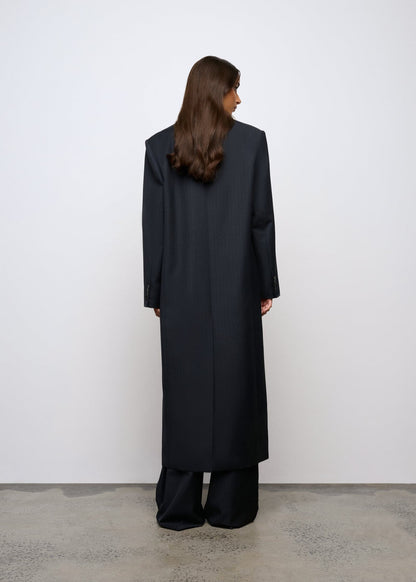 One Of Others | Margot Coat - Navy Pinstripe