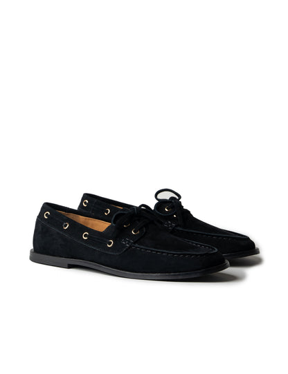 La Tribe | Marlo Boat Shoe - Black Suede