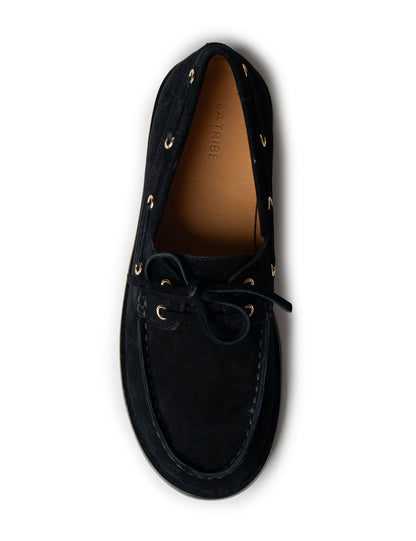 La Tribe | Marlo Boat Shoe - Black Suede