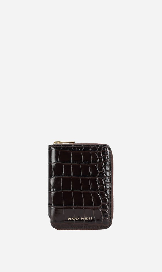 Deadly Ponies | Mini Wallet - Espresso Croc