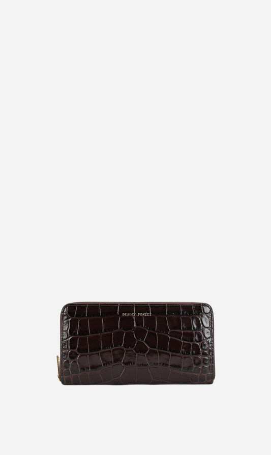 Deadly Ponies | Maxi Wallet - Espresso Croc