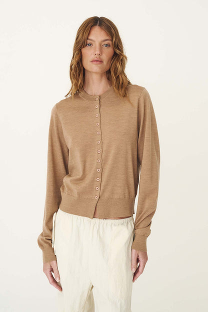 Rowie The Label | Maeve Merino Spring Cardigan - Fawn Marle