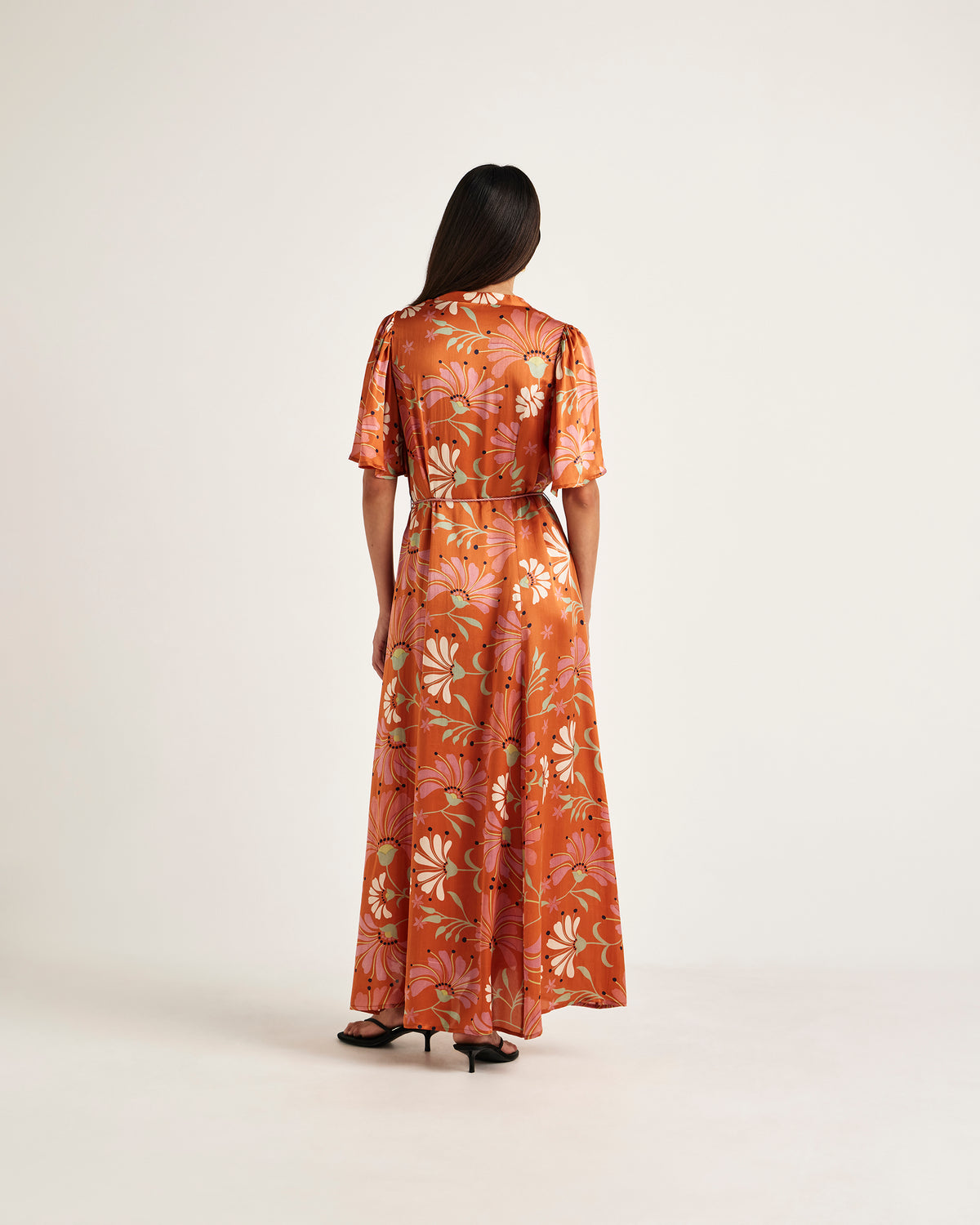 Chameli | Mallika Short Sleeve Maxi Dress - Amber Floral