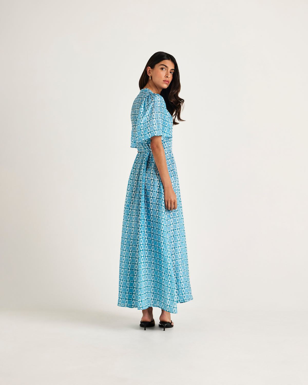 Chameli | Mallika Short Sleeve Maxi Dress - Blue Nazar